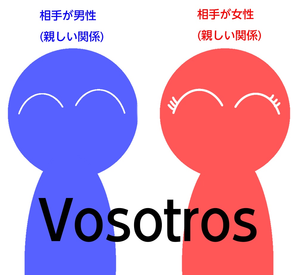 「Vosotrosの条件、相手男性、相手女性」の図